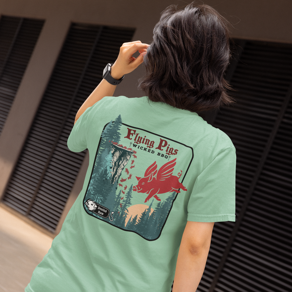 Flying Pigs BBQ - Unisex Lightweight Tee